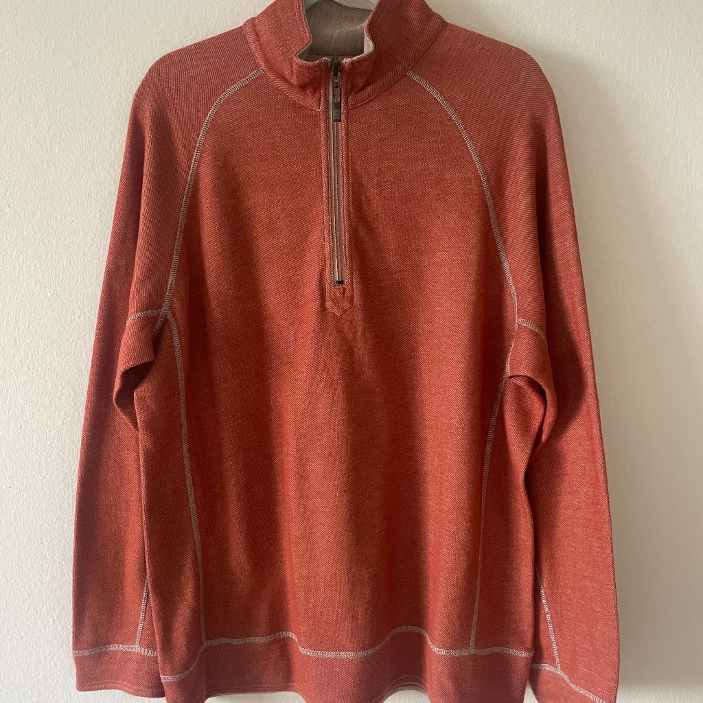 Tommy Bahama Reversible Sweater Shirt Mens M 1/4 Zip Long Sleeve Pullover